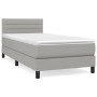 Box spring bed with light gray fabric mattress 100x200 cm by vidaXL, Beds and slatted bases - Ref: Foro24-3140113, Price: 314...