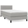 Box spring bed with light gray fabric mattress 100x200 cm by vidaXL, Beds and slatted bases - Ref: Foro24-3140113, Price: 308...