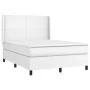 Box spring bed with mattress and LED white synthetic leather 140x200 cm by vidaXL, Beds and slatted bases - Ref: Foro24-31392...
