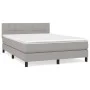 Box spring bed with light gray fabric mattress 140x190 cm by vidaXL, Beds and slatted bases - Ref: Foro24-3140049, Price: 451...