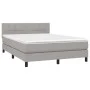 Box spring bed with light gray fabric mattress 140x190 cm by vidaXL, Beds and slatted bases - Ref: Foro24-3140049, Price: 451...