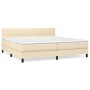 Box spring bed with cream fabric mattress 200x200 cm by vidaXL, Beds and slatted bases - Ref: Foro24-3140086, Price: 535,84 €...