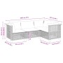 Set de sofás de jardín 4 pzas y cojines ratán sintético gris