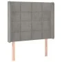 Box spring bed with mattress and LED light gray velvet 100x200 cm by vidaXL, Beds and slatted bases - Ref: Foro24-3139547, Pr...