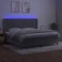 Box spring bed with mattress and LED light gray velvet 200x200 cm by vidaXL, Beds and slatted bases - Ref: Foro24-3139583, Pr...