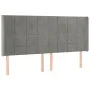 Box spring bed with mattress and LED light gray velvet 200x200 cm by vidaXL, Beds and slatted bases - Ref: Foro24-3139583, Pr...