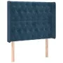 Box spring bed with mattress and LED dark blue velvet 90x190 cm by vidaXL, Beds and slatted bases - Ref: Foro24-3139719, Pric...