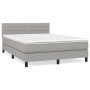Cama box spring con colchón tela gris claro 140x190 cm de vidaXL, Camas y somieres - Ref: Foro24-3140129, Precio: 455,54 €, D...