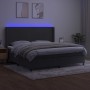 Box spring bed with mattress and LED dark gray velvet 200x200 cm by vidaXL, Beds and slatted bases - Ref: Foro24-3139464, Pri...