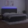 Box spring bed with mattress and LED dark gray velvet 200x200 cm by vidaXL, Beds and slatted bases - Ref: Foro24-3139464, Pri...