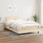 Box spring bed with cream fabric mattress 120x200 cm by vidaXL, Beds and slatted bases - Ref: Foro24-3140206, Price: 369,58 €...