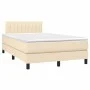 Box spring bed with cream fabric mattress 120x200 cm by vidaXL, Beds and slatted bases - Ref: Foro24-3140206, Price: 369,58 €...