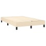 Box spring bed with cream fabric mattress 120x200 cm by vidaXL, Beds and slatted bases - Ref: Foro24-3140206, Price: 376,13 €...