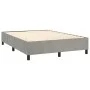 Box spring bed with mattress and LED light gray velvet 140x190 cm by vidaXL, Beds and slatted bases - Ref: Foro24-3139619, Pr...