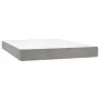 Box spring bed with mattress and LED light gray velvet 140x190 cm by vidaXL, Beds and slatted bases - Ref: Foro24-3139619, Pr...