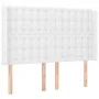 Box spring bed with mattress and LED white synthetic leather 140x200 cm by vidaXL, Beds and slatted bases - Ref: Foro24-31393...