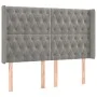 Box spring bed with mattress and LED light gray velvet 140x200 cm by vidaXL, Beds and slatted bases - Ref: Foro24-3139745, Pr...