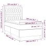 Box spring bed with mattress and LED black velvet 100x200 cm by vidaXL, Beds and slatted bases - Ref: Foro24-3139729, Price: ...