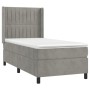 Box spring bed with mattress and LED light gray velvet 80x200 cm by vidaXL, Beds and slatted bases - Ref: Foro24-3139649, Pri...