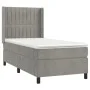 Box spring bed with mattress and LED light gray velvet 80x200 cm by vidaXL, Beds and slatted bases - Ref: Foro24-3139649, Pri...