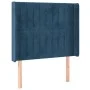 Box spring bed with mattress and LED dark blue velvet 90x190 cm by vidaXL, Beds and slatted bases - Ref: Foro24-3139659, Pric...