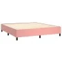 Box spring bed with mattress and LED pink velvet 160x200 cm by vidaXL, Beds and slatted bases - Ref: Foro24-3139696, Price: 5...