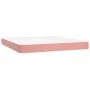 Box spring bed with mattress and LED pink velvet 160x200 cm by vidaXL, Beds and slatted bases - Ref: Foro24-3139696, Price: 5...