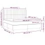 Box spring bed with mattress and LED pink velvet 160x200 cm by vidaXL, Beds and slatted bases - Ref: Foro24-3139696, Price: 5...