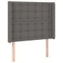 Box spring bed and LED mattress gray synthetic leather 90x190 cm by vidaXL, Beds and slatted bases - Ref: Foro24-3139359, Pri...