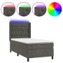 Cama box spring colchón y LED terciopelo gris oscuro 90x190 cm de vidaXL, Camas y somieres - Ref: Foro24-3139716, Precio: 352...