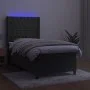 Box spring bed with mattress and LED dark gray velvet 90x190 cm by vidaXL, Beds and slatted bases - Ref: Foro24-3139716, Pric...