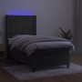 Cama box spring colchón y LED terciopelo gris oscuro 90x190 cm de vidaXL, Camas y somieres - Ref: Foro24-3139716, Precio: 352...