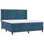 Box spring bed with mattress and LED dark blue velvet 180x200 cm by vidaXL, Beds and slatted bases - Ref: Foro24-3139821, Pri...