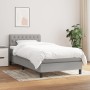 Box spring bed with light gray fabric mattress 90x190 cm by vidaXL, Beds and slatted bases - Ref: Foro24-3140257, Price: 301,...