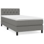 Cama box spring con colchón tela gris oscuro 80x200 cm de vidaXL, Camas y somieres - Ref: Foro24-3140250, Precio: 282,46 €, D...