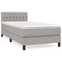 Box spring bed with light gray fabric mattress 90x190 cm by vidaXL, Beds and slatted bases - Ref: Foro24-3140257, Price: 294,...