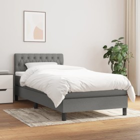 Box spring bed with dark gray fabric mattress 100x200 cm by vidaXL, Beds and slatted bases - Ref: Foro24-3140274, Price: 316,...