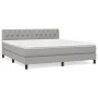 Box spring bed with light gray fabric mattress 160x200 cm by vidaXL, Beds and slatted bases - Ref: Foro24-3140305, Price: 511...