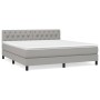 Cama box spring con colchón tela gris claro 160x200 cm de vidaXL, Camas y somieres - Ref: Foro24-3140305, Precio: 512,53 €, D...