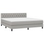 Cama box spring con colchón tela gris claro 160x200 cm de vidaXL, Camas y somieres - Ref: Foro24-3140305, Precio: 512,53 €, D...
