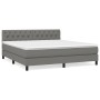 Cama box spring con colchón tela gris oscuro 160x200 cm de vidaXL, Camas y somieres - Ref: Foro24-3140306, Precio: 519,39 €, ...