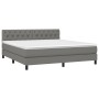 Cama box spring con colchón tela gris oscuro 160x200 cm de vidaXL, Camas y somieres - Ref: Foro24-3140306, Precio: 519,39 €, ...