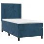 Box spring bed with mattress and LED dark blue velvet 90x200 cm by vidaXL, Beds and slatted bases - Ref: Foro24-3139425, Pric...