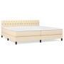 Box spring bed with cream fabric mattress 200x200 cm by vidaXL, Beds and slatted bases - Ref: Foro24-3140326, Price: 560,97 €...