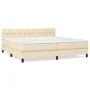 Box spring bed with cream fabric mattress 200x200 cm by vidaXL, Beds and slatted bases - Ref: Foro24-3140326, Price: 572,66 €...