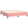 Box spring bed with mattress and LED pink velvet 180x200 cm by vidaXL, Beds and slatted bases - Ref: Foro24-3139762, Price: 6...
