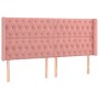 Box spring bed with mattress and LED pink velvet 180x200 cm by vidaXL, Beds and slatted bases - Ref: Foro24-3139762, Price: 6...
