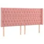 Box spring bed with mattress and LED pink velvet 180x200 cm by vidaXL, Beds and slatted bases - Ref: Foro24-3139762, Price: 5...
