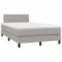 Box spring bed with light gray fabric mattress 120x200 cm by vidaXL, Beds and slatted bases - Ref: Foro24-3139881, Price: 363...
