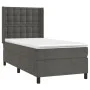 Box spring bed with mattress and LED dark gray velvet 90x200 cm by vidaXL, Beds and slatted bases - Ref: Foro24-3139782, Pric...